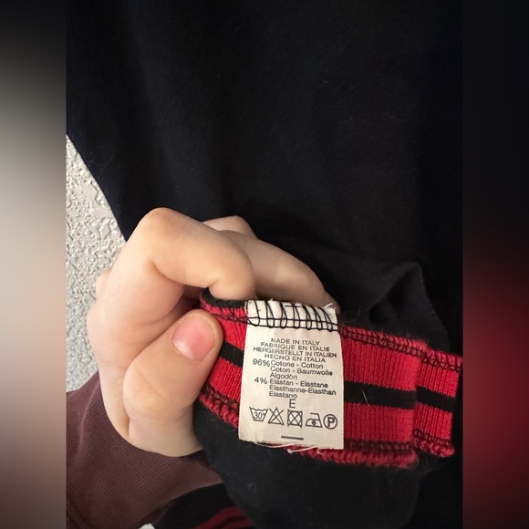 Brandy Melville Black Fitted Dress With Red Stripe On Side - Picture 4 of 5